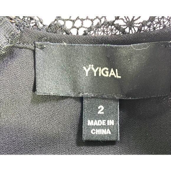 Yyigal Yigal Azrouel Black Pants Romper Jumpsuit Lace Wide‎ Legs Sleeveless Sz 2 - Picture 7 of 16